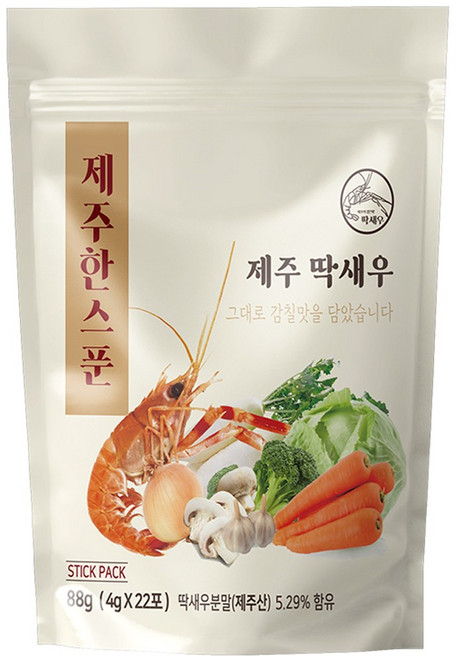 국산 딱 새우 가루 요리 야채 해물 육수 분말스틱 22개입, 1개