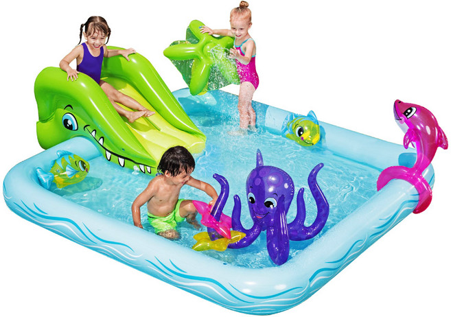 베스트웨이 피쉬토이 분수 미끄럼 물놀이 풀장 BW 53052, 혼합색상, 1개