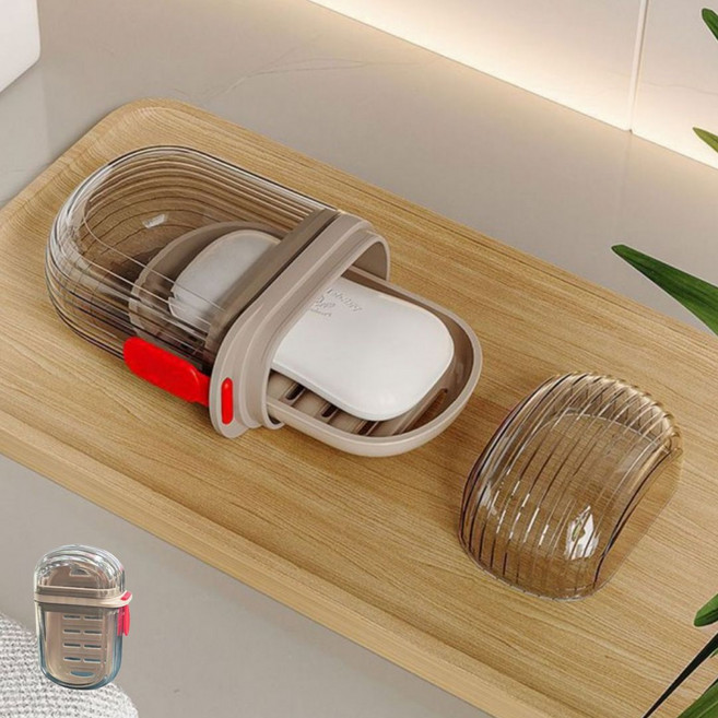 포시디아 여행 휴대용 비누 받침 보관 케이스, 1개, 반투명