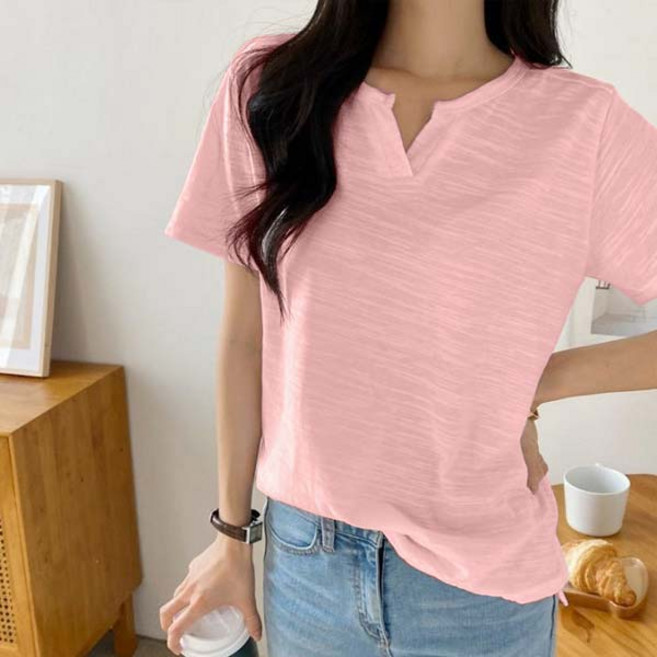 마이쏭 여성 루즈핏 네추럴 반팔티 여름 오픈앞트임슬라브티