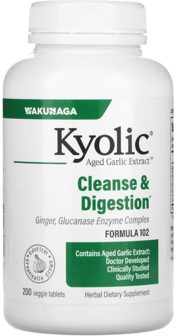 Kyolic Aged Garlic Extract 칸디다균 제거 및 소화 증진 포뮬라 102 베지 정제 200정, Kyolic Aged Garlic Extract ..., 1개 - 쿠팡
