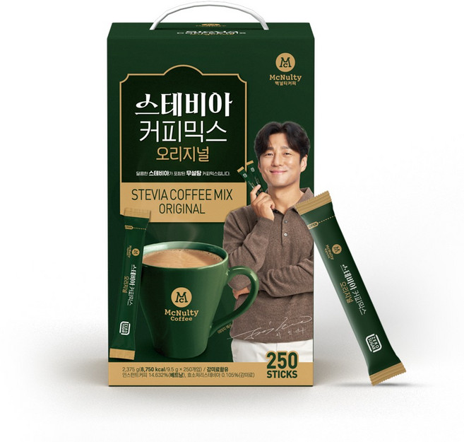 맥널티커피 스테비아 커피믹스, 9.5g, 250개입, 1개