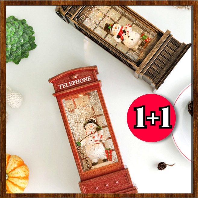 레트로 크리스마스 오르골 스노우볼 1+1 워터볼 무드등, 크리스마스워터볼혼합1+1