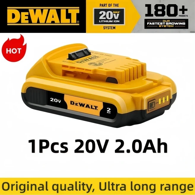 호환 Dewalt 전동 공구 배터리 20V 6Ah DCB206 호환 가능 100% 교체품, 01 2AH X1
