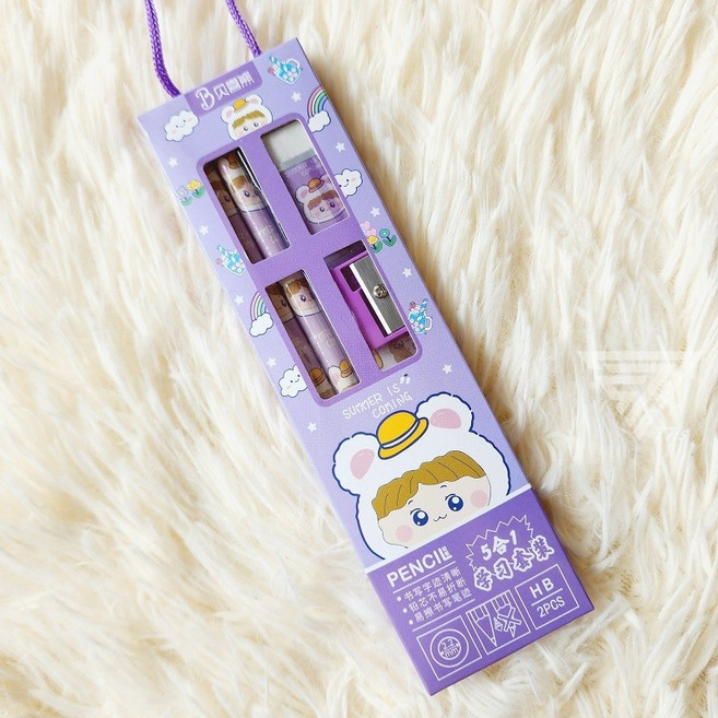 可愛文具套裝禮盒 兒童生日禮物 幼兒園開學小禮品 學生獎品 創意獎勵 幼兒園分享禮, 女孩, 1個