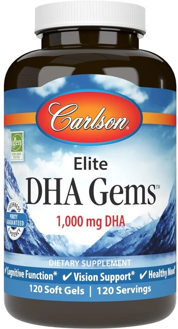 Carlson 칼슨 엘리트 DHA Gems 1000mg 120정, 1개 - 쿠팡