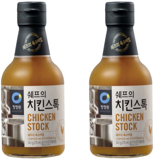 청정원 쉐프의 치킨스톡 340gx2병 배송, 2개, 340g