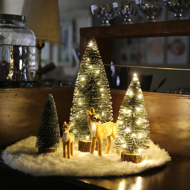 비에메종 무선 리모컨 LED 미니 크리스마스 트리 3종 30 세트(30+20+15CM), 1SET