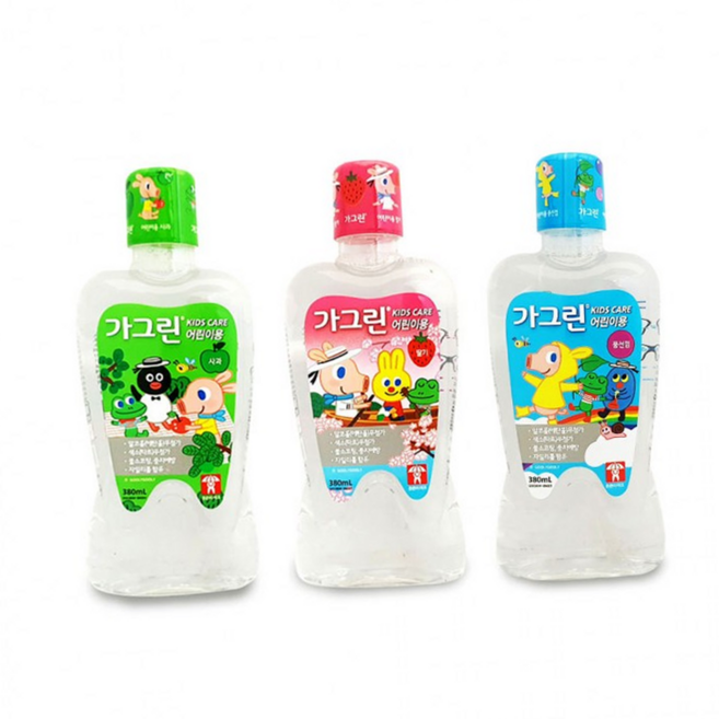 동아제약 가그린 어린이 380ml 사과 딸기 풍선껌 가그린 키즈, 상세페이지 참조