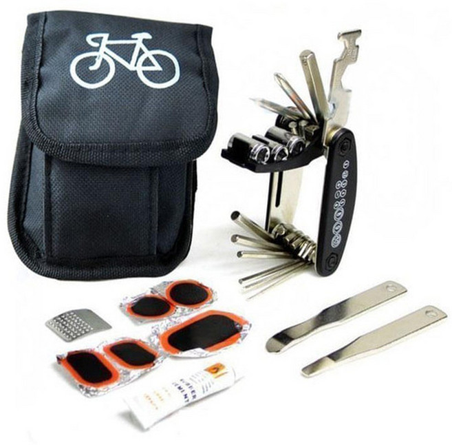 [다옴하우스] 자전거 수리키트 공구 세트 바퀴 휠 펑크 튜브 패치 정리 휴대 용품, 1개