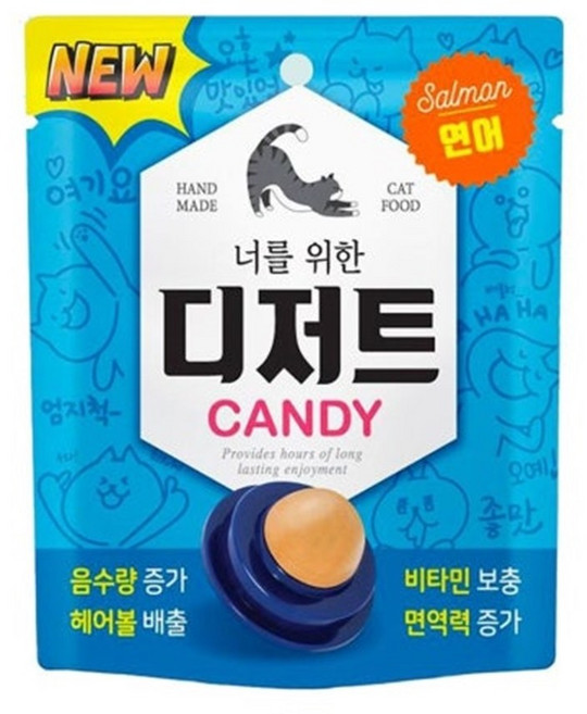 너를위한디저트 고양이 캔디 3.5g, 연어, 3개