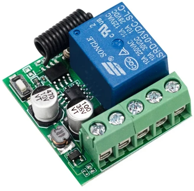 범용 무선 원격 제어 스위치 릴레이 수신기 모듈 RF 433Mhz DC 12V 5V-60V 1CH, 02 하얀색