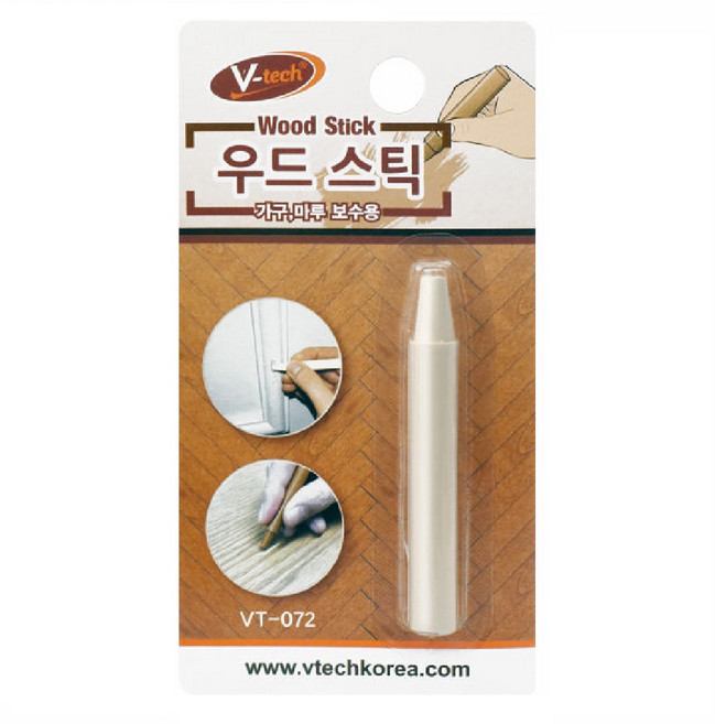 브이텍 우드스틱 상아색 VT-072 가구 마루 목재 스크레치 보수 2호 4.5g, 1개