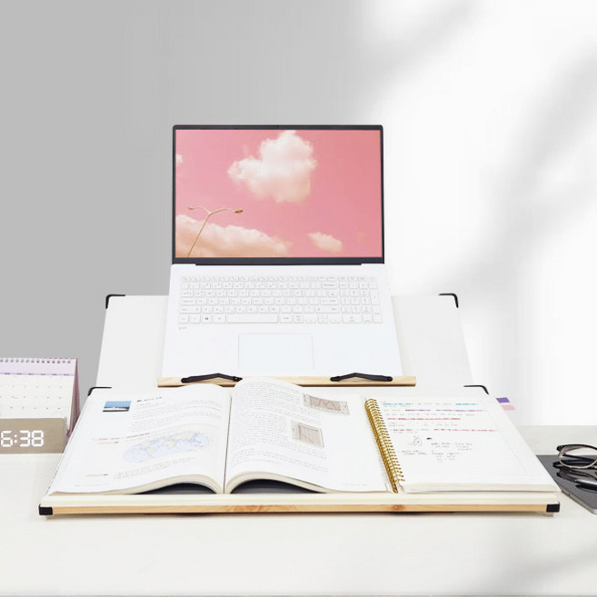 위즈독서대 히말60 감성JK 필기용 2단독서대 원목 책받침대 북스탠드 화이트독서대, 안나(modern white)