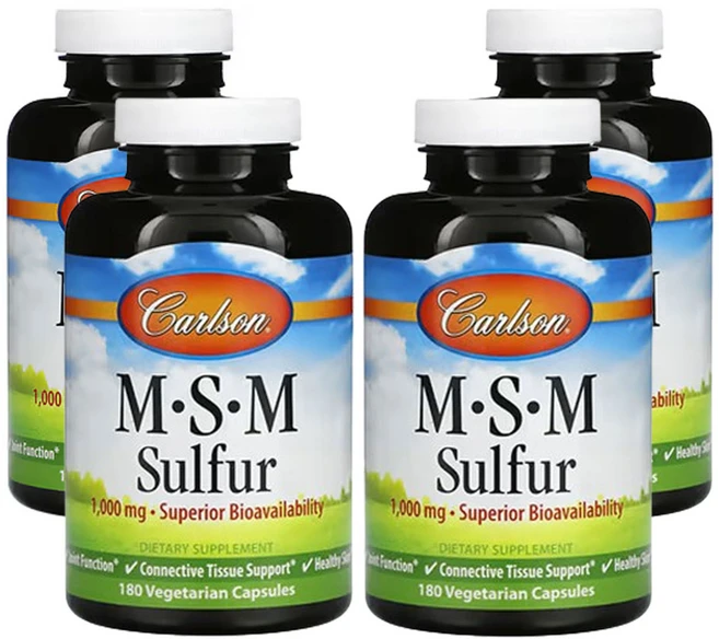 칼슨 MSM 황 1000mg 베지캡슐 180정, 4개 - 쿠팡