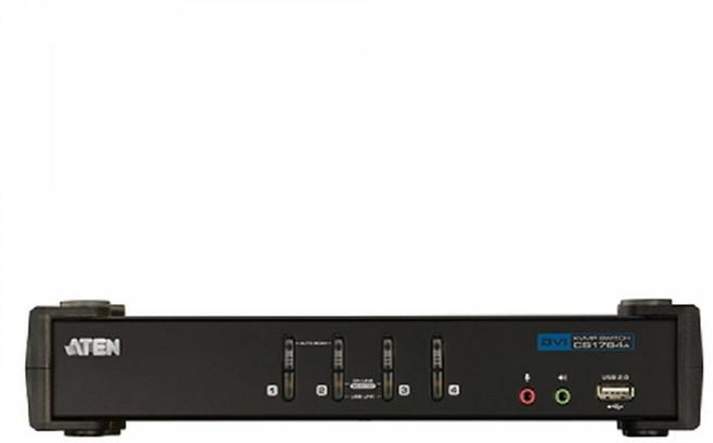 ATEN 4포트 USB 2.0 DVI KVMP 스위치 CS1764A, 1개, CS1764A-AT-K