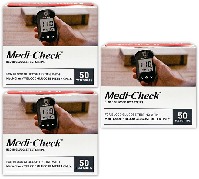 메디첵 혈당시험지 개인용 혈당검사지 3박스 150매 Medi-Check, 50개입, 3개