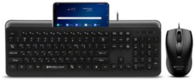 이큐메딕 항균 거치형 저소음 유선 키보드 마우스 세트, 일반형, Sanitize-S1, 블랙 (BK)