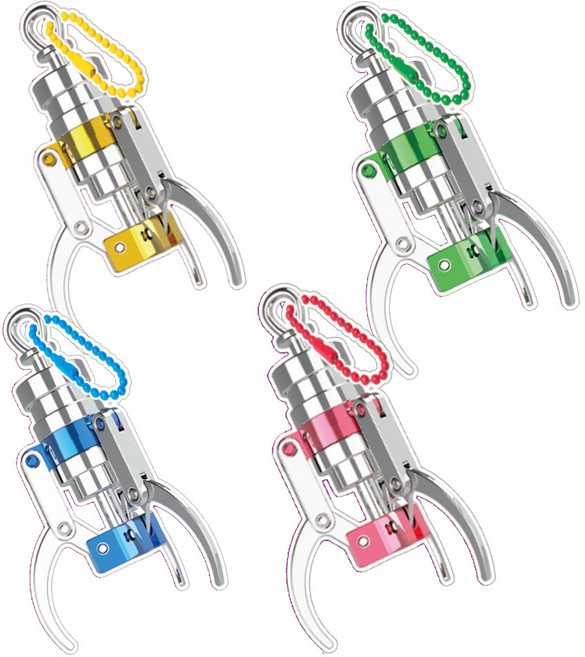 토이즈데이 재미있는 인형뽑기 집게 키링 어린이 단체 선물 구디백, 그린+블루+엘로우+핑크, 1개