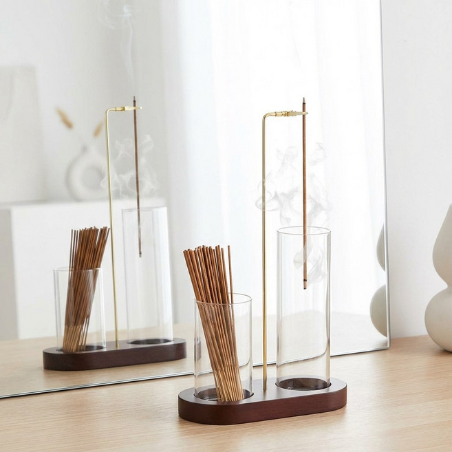 울창울창 인센스 홀더 스틱 향꽂이 받침대, 우드