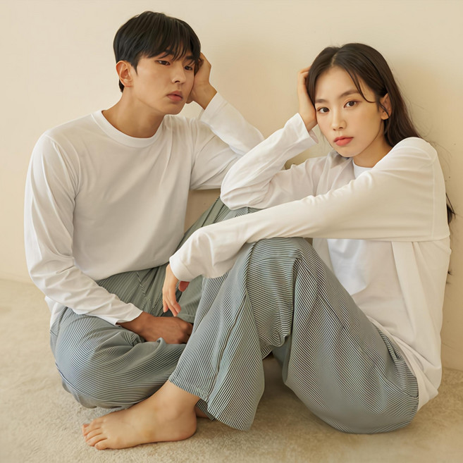 도씨 커플용 클린 실크터치 9부 파자마 바지 D-3652