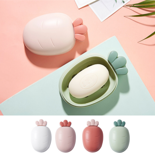 생활공감 당근 비누 케이스 물빠짐 받침대, 화이트, 1개