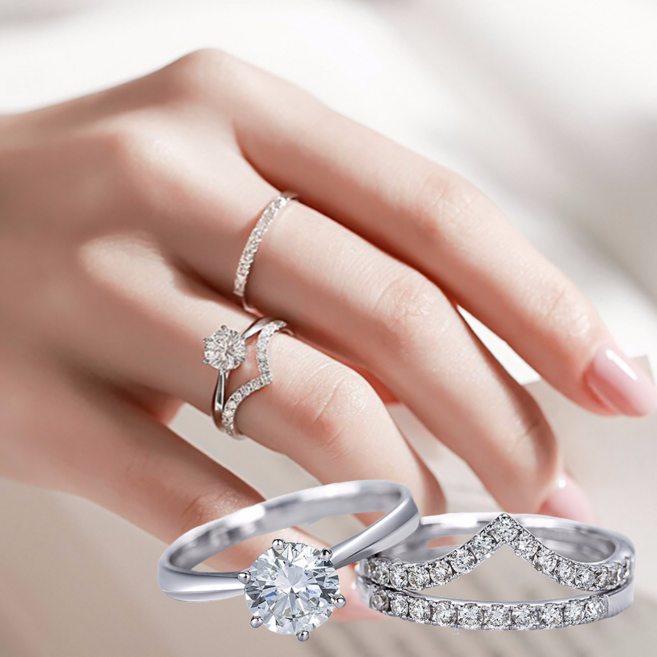 BRM 바로문 모이사나이트 반지 1캐럿 다이아 여자 프로포즈 커플링