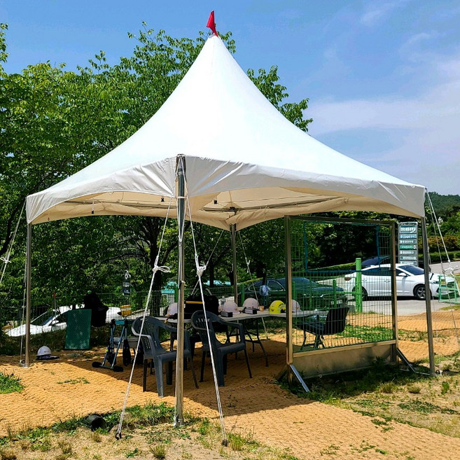 (주)한국캐노피 몽골천막 5m x 3m 몽골텐트 행사천막 고정천막 행사용천막, 5mx3m 몽골천막 백관골조+창문형 벽면