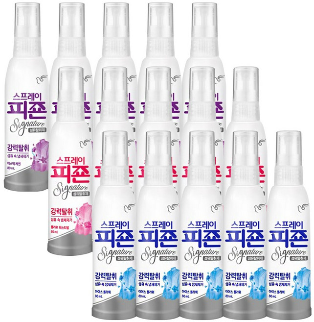 피죤 스프레이 미스틱레인 80ml 5개 + 플라워페스티벌 80ml 5개 + 아이스플라워 80ml 5개 / 시그니처 정전기방지 섬유탈취제