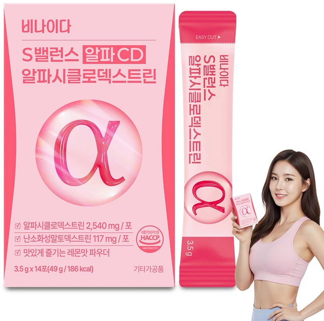 비나이다 S밸런스 알파CD 분말 식약청인증 다이어트 알파시클로덱스트린 난소화말성덱스트린, 1개, 49g - 쿠팡