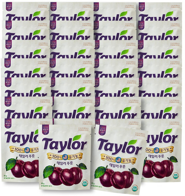 테일러푸룬 공식 유기농 푸룬 건자두 30g x 30봉, 30개