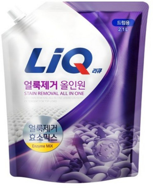 [리큐] 얼룩제거 올인원 액체세제 리필 드럼용, 1개, 2.1L