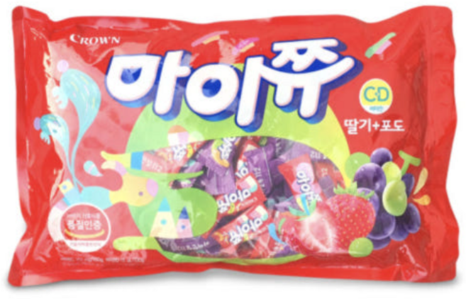 혼합 크라운 마이쮸 대용량 952g 약 딸기맛+포도맛, 1세트