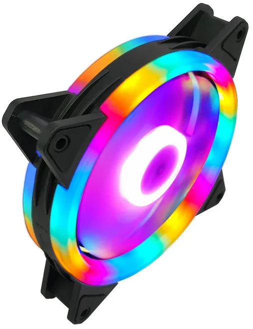 Wovibo-Rgb 케이스 팬 120mm 3 Molex 컬러풀 유체 베어링 LED PC 컴퓨터 냉각 라디에이터 환풍기 12V