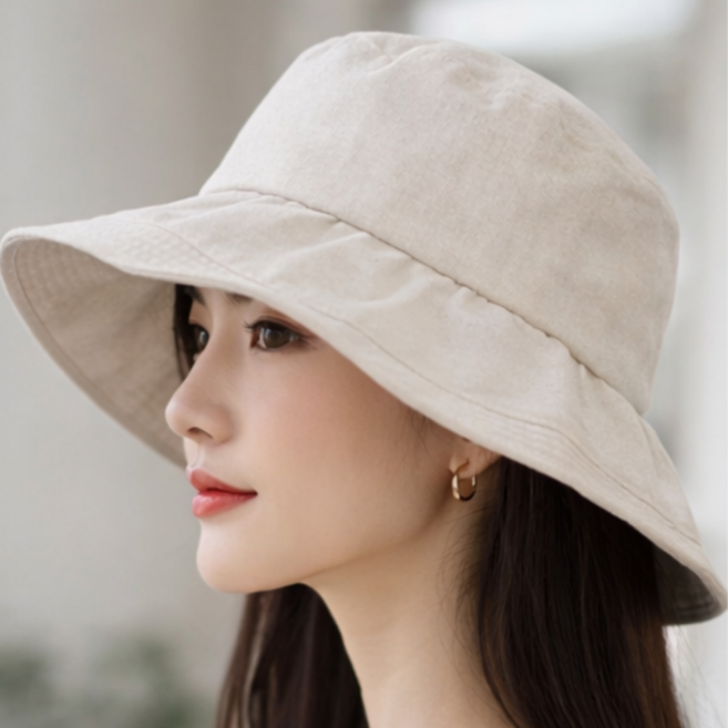 HALOPICK 프리미엄 챙넓은 조절가능 벙거지 린넨 버킷햇 모자