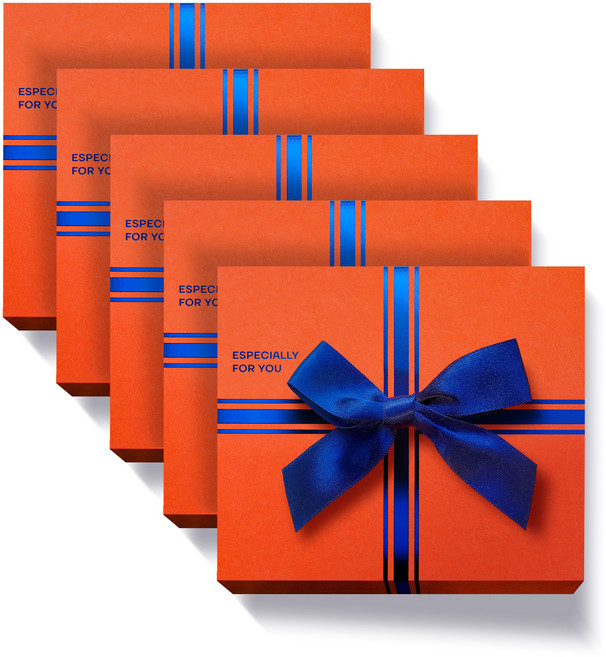 감사모아 비타민 답례품 결혼식 조문 돌잔치 회사 웨딩 선물 감사카드 쇼핑백 포함, 5개, 오렌지 리본