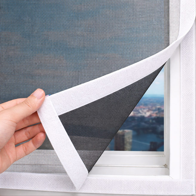 벨크로 방충망 화이바글라스 (일반/회색), 1개