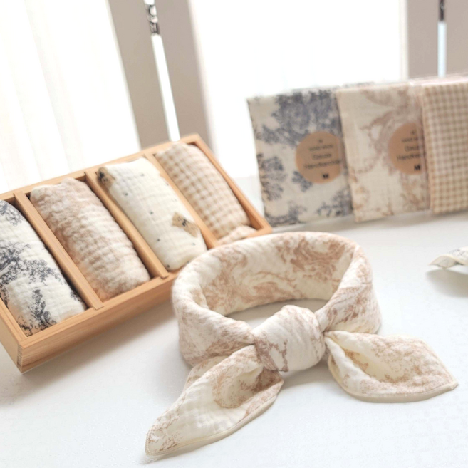 사계절 거즈 목수건 손수건 부드러운 수면 사각 거즈스카프 여름 땀흡수 겨울 보온까지