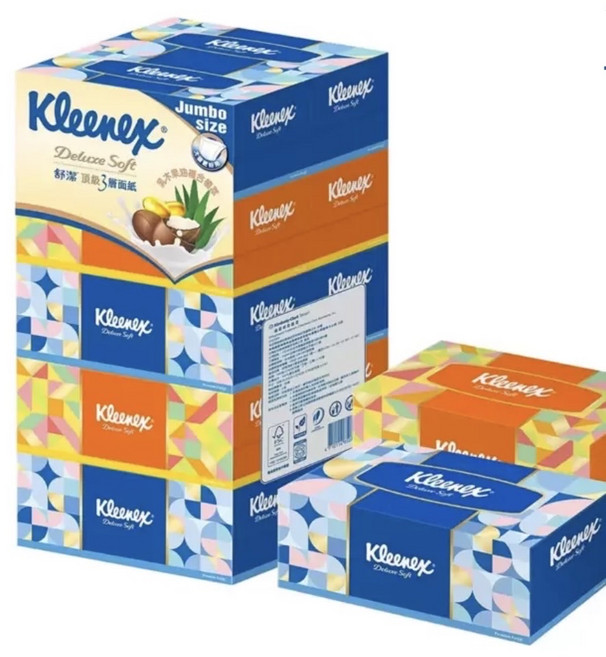 Kleenex 舒潔 絲柔三層盒裝面紙 獨創乳液配方, 10個, 140張