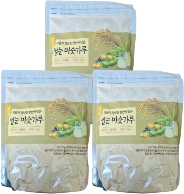 건강밥 쌀눈 미숫가루, 1kg, 3개, 1kg