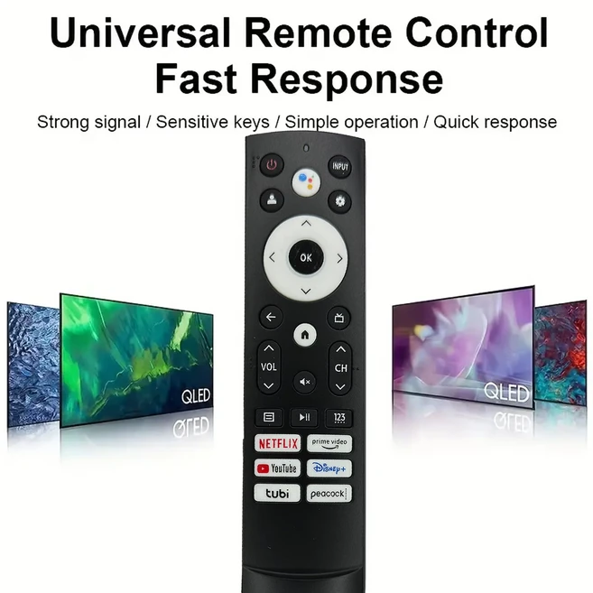 Hisense Smart Google TV용 호환 용품 교체 리모컨, 01 black, 1