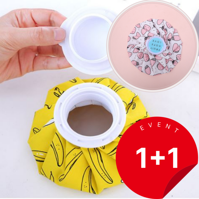 1+1벨라룩시 냉온찜질팩 얼음주머니, 핑크딸기+노랑바나나, 1개