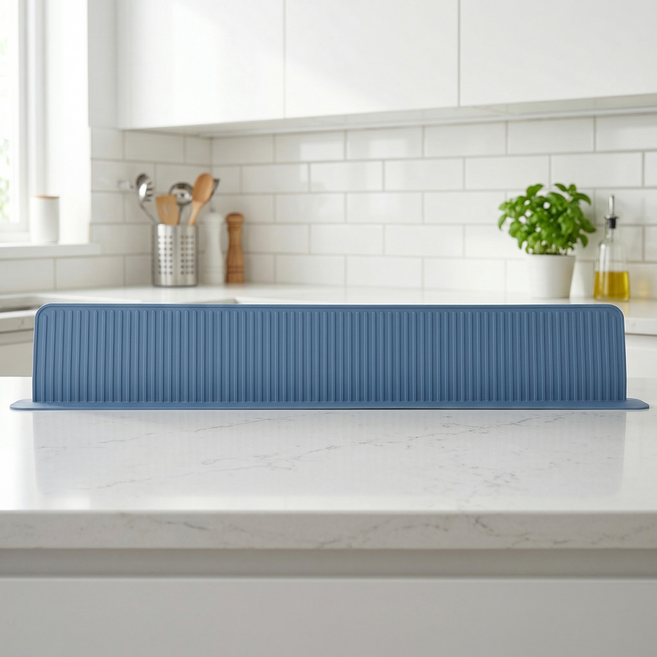 꿈꾸는 리빙 국산 싱크대 물막이 스트레이트 10cm x 62.5cm 와이드 물 튐 방지 가드 설거지 워터가드, 블루, 1개