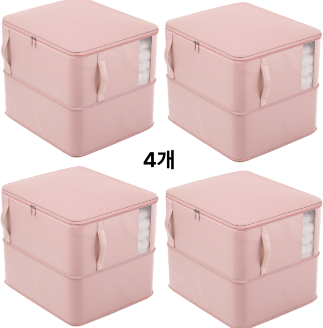 오디너리스탠다드 공간절약 압축파우치 1+1/1 SET, 2세트, 인디핑크