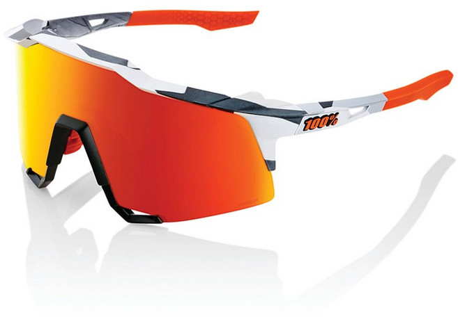 100% 백퍼센트 스피드크래프트 SPEEDCRAFT 자전거 러닝 고글 (옵션선택), 10.그레이 카모-하이퍼 레드 미러, 1개