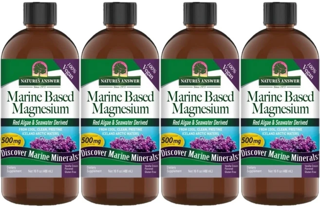 네이처스앤서 고흡수 해양 마린 베이스드 마그네슘 500mg 액상 액체, 480ml, 4개 - 쿠팡