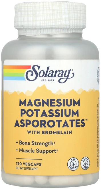 Solaray 마그네슘 칼륨 아스포로테이트 베지 캡슐 120정, 1개 - 쿠팡