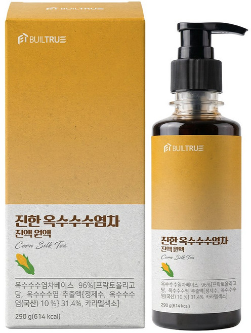 빌트루 진한 옥수수수염차 진액 원액 식약처인증 액기스 HACCP 국산 액상, 1개, 290g