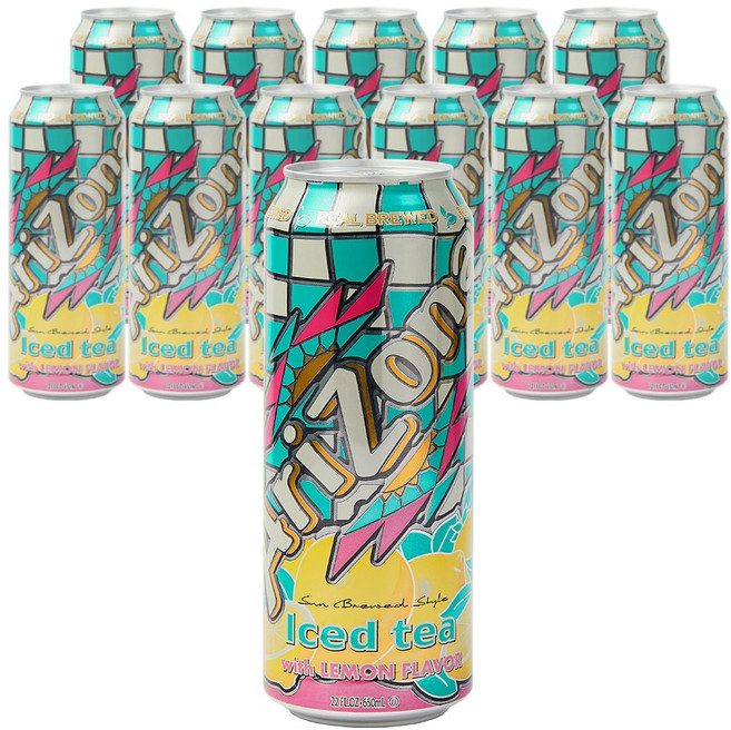 아리조나 아이스드 티 위드 레몬향, 650ml, 12개