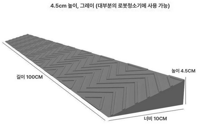 로봇청소기경사판 높이 방지턱 경사로 방문턱 단차 플라스틱 도어 발판 고무 로봇청소기 스텝, 1개